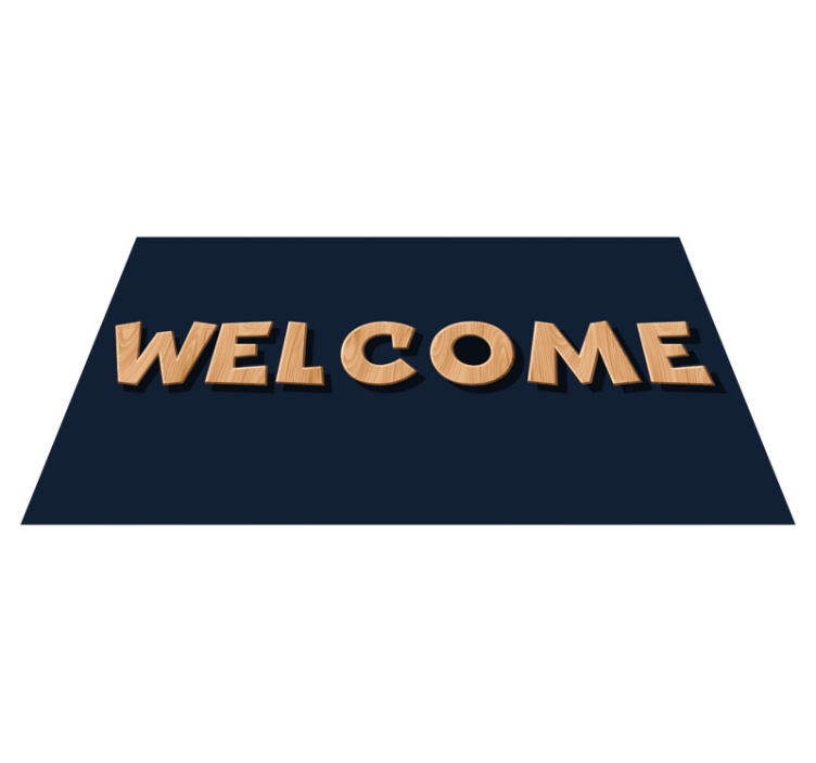 Welcome wooden sign entrance hall vinyl rug - TenStickers