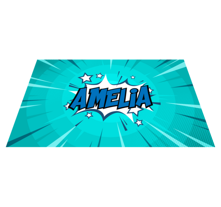 Comic style name teenage bedroom vinyl rug - TenStickers