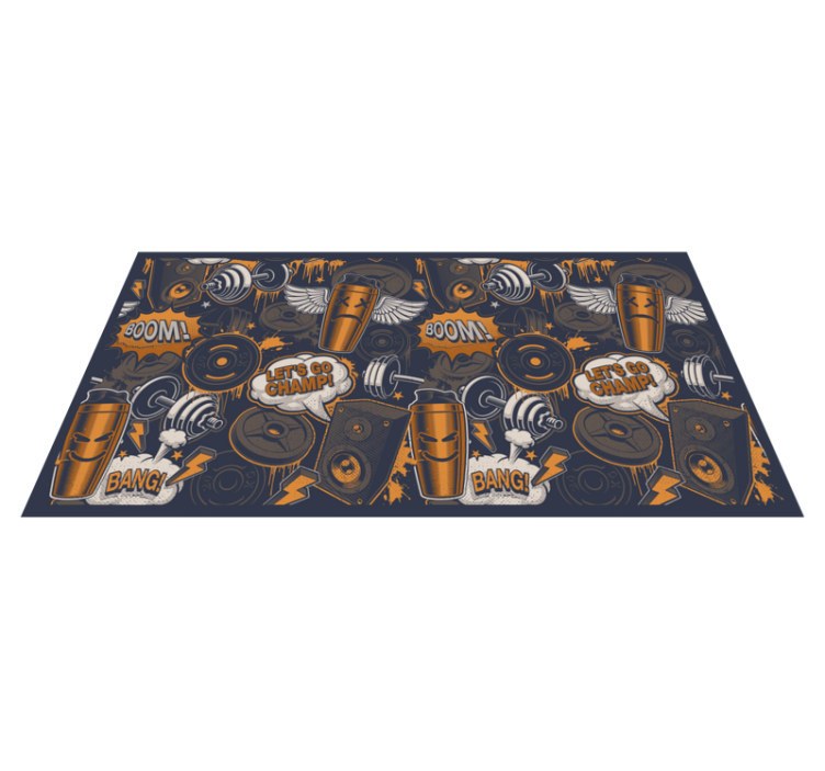 Energetic Fitness Vibes teenage bedroom vinyl rug - TenStickers