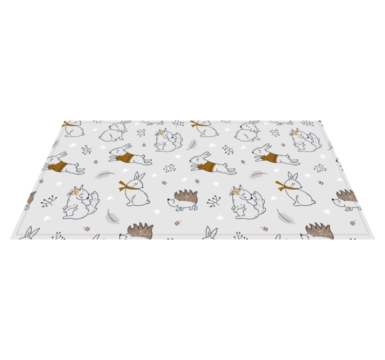 Nordic forest friends kids vinyl rug - TenStickers