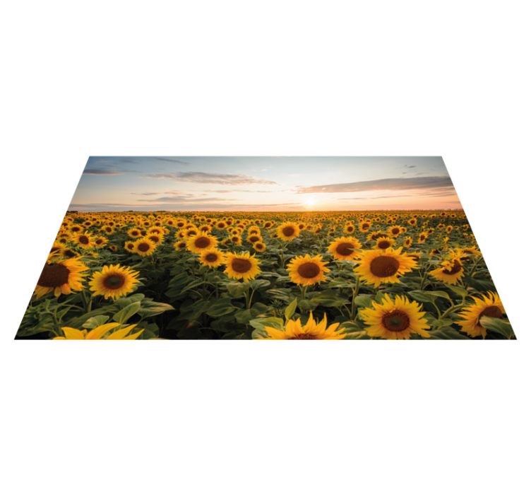 Sunflower Field Serenity floral vinyl rug - TenStickers