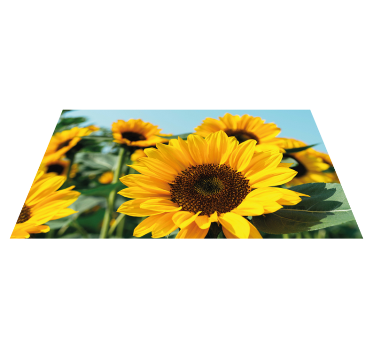Bright sunflower design floral vinyl rug - TenStickers