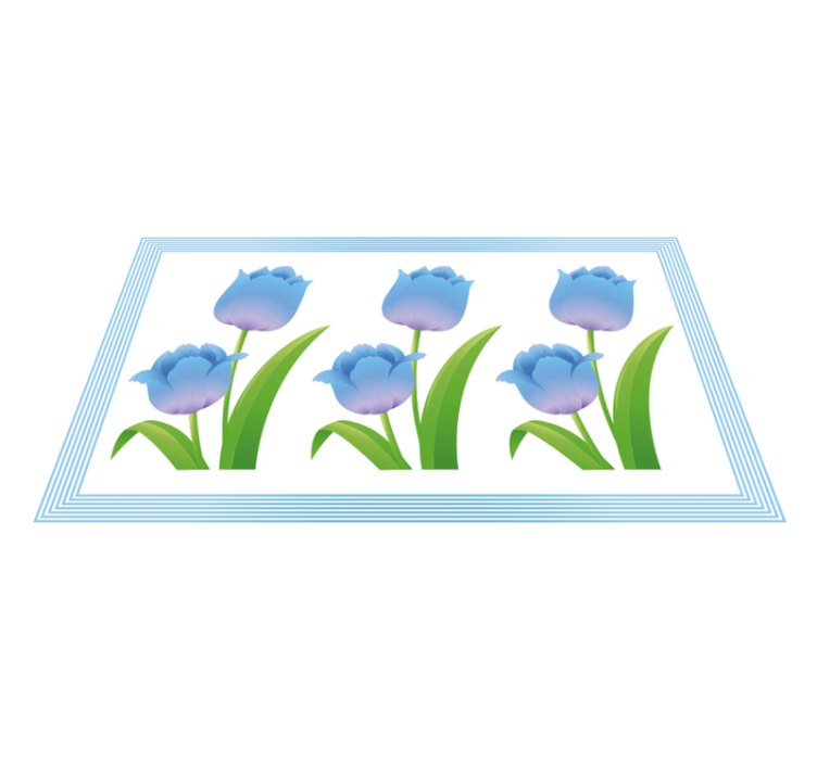 Blue Tulip Display floral vinyl rug - TenStickers