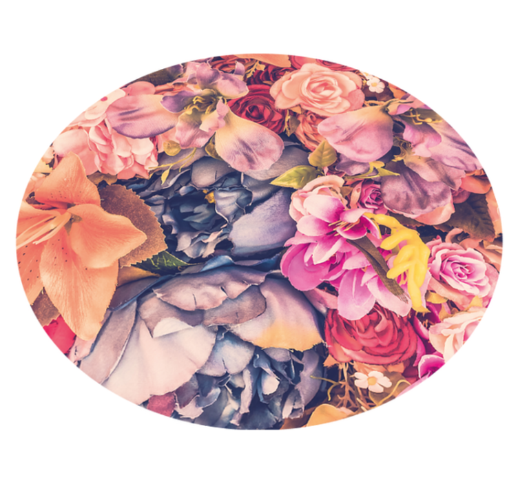 Flower Circular Arrangement floral vinyl rug - TenStickers