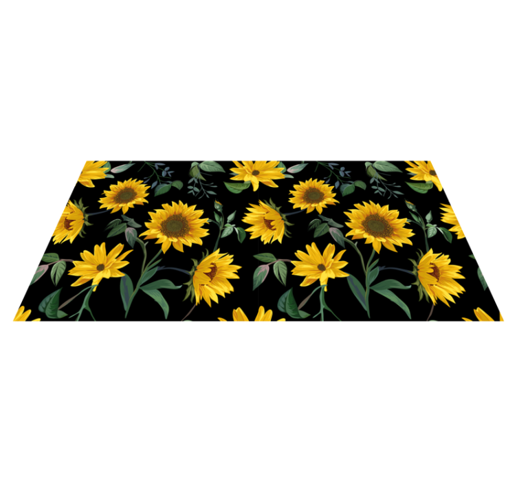 Floral vinyl rug with sunflower floral design - TenStickers