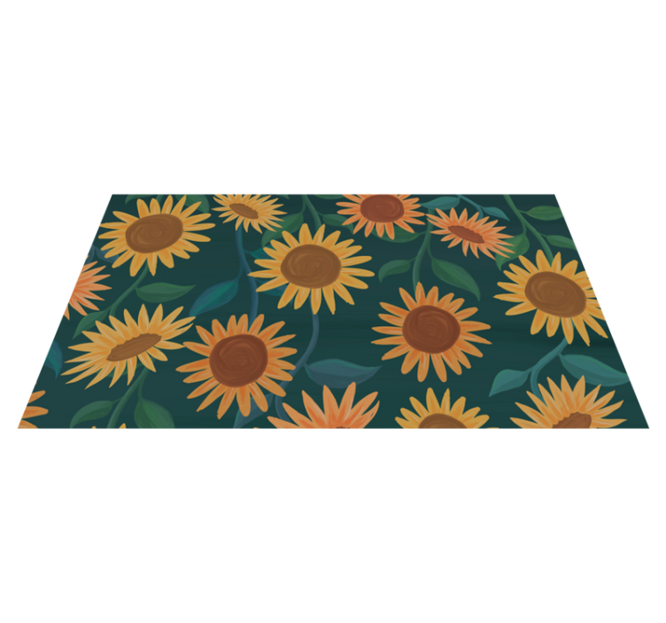 Vintage sunflower pattern floral vinyl rug - TenStickers