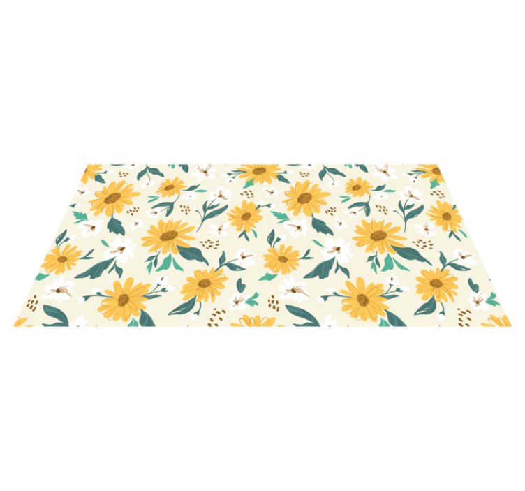 Joyful Blossom Arrangement floral vinyl rug - TenStickers