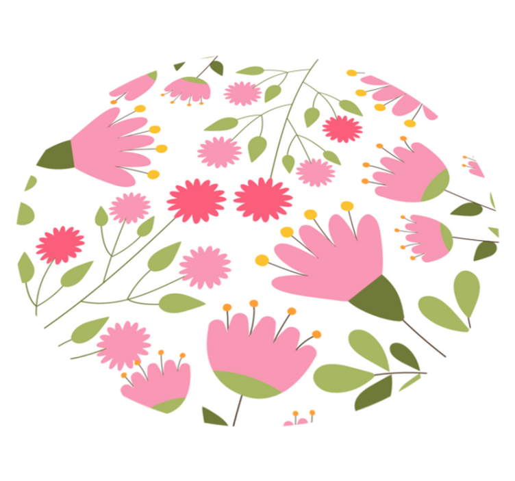 Floral Motif Joy floral vinyl rug - TenStickers