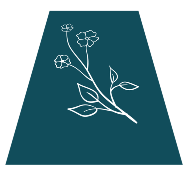 Drawn flowers and leaves floral rug - TenStickers