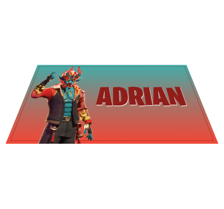 Gaming character with name teenage bedroom vinyl rug - TenStickers