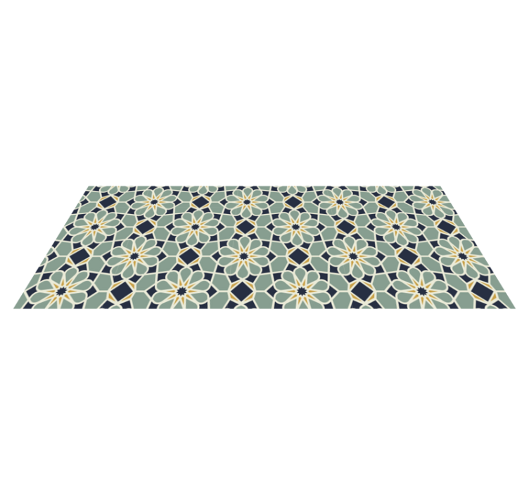 Mosaic vinyl rug with elegant geometric design - TenStickers