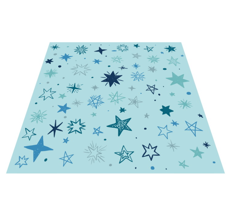 Blue night pattern star vinyl rug - TenStickers