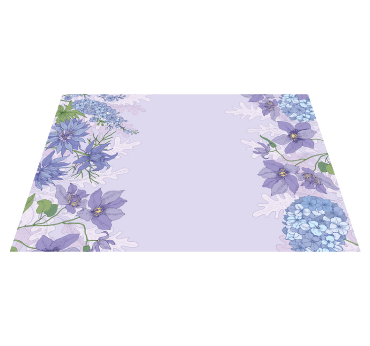 Lavender botanical embellishments floral vinyl rug - TenStickers
