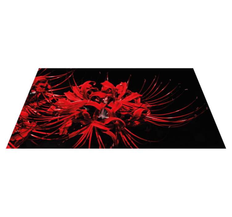 Crimson Blossom Explosion floral vinyl rug - TenStickers
