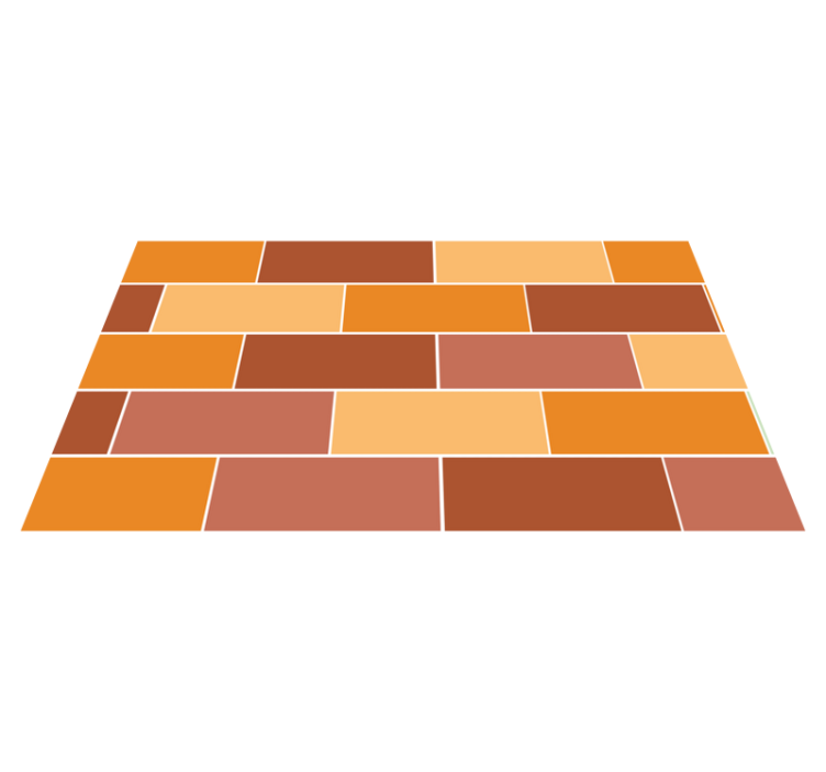 Orange tiles tile floor carpet - TenStickers