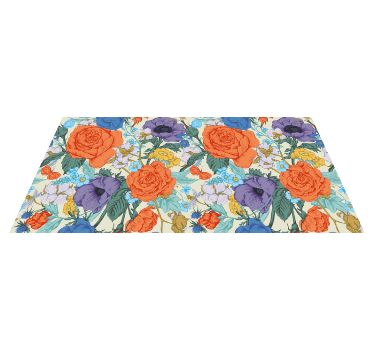 Bright Botanical Arrangement floral vinyl rug - TenStickers