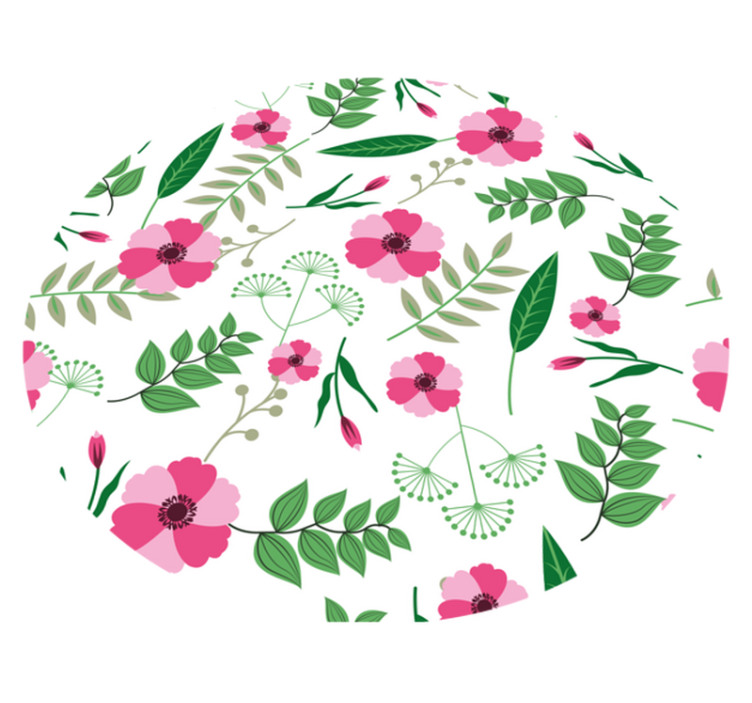 Enchanting Floral Motif floral vinyl rug - TenStickers