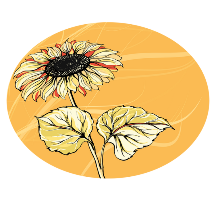 Bright Sunflower Blossom floral vinyl rug - TenStickers