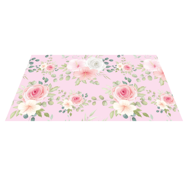 Graceful blossom floral vinyl rug - TenStickers