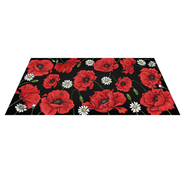 Lively Botanical Artwork floral vinyl rug - TenStickers