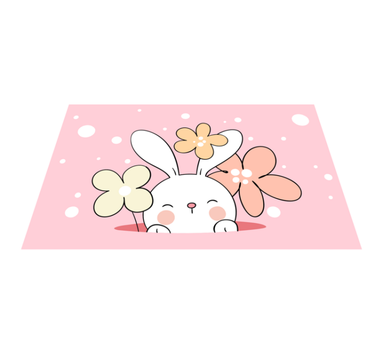 Baby bunny illustration kids vinyl rug - TenStickers