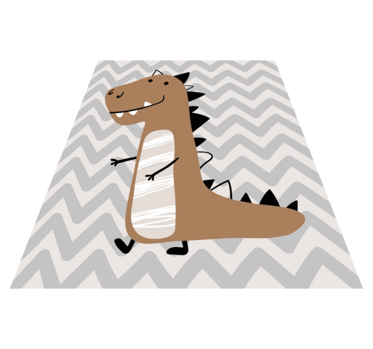 Brown baby T-Rex kids vinyl rug - TenStickers