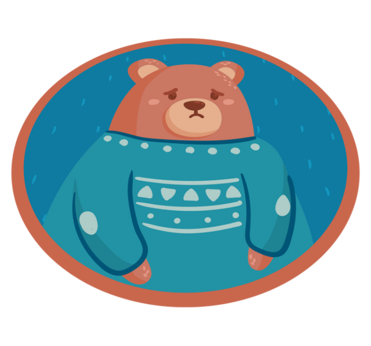 Sad Bear Sweater nursery vinyl rug - TenStickers