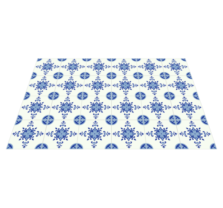 Blue and white tiles bathroom flooring - TenStickers