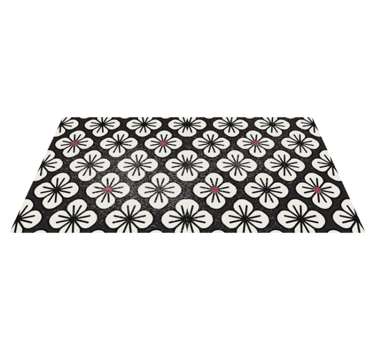 Stylish brown clovers floral vinyl rug - TenStickers