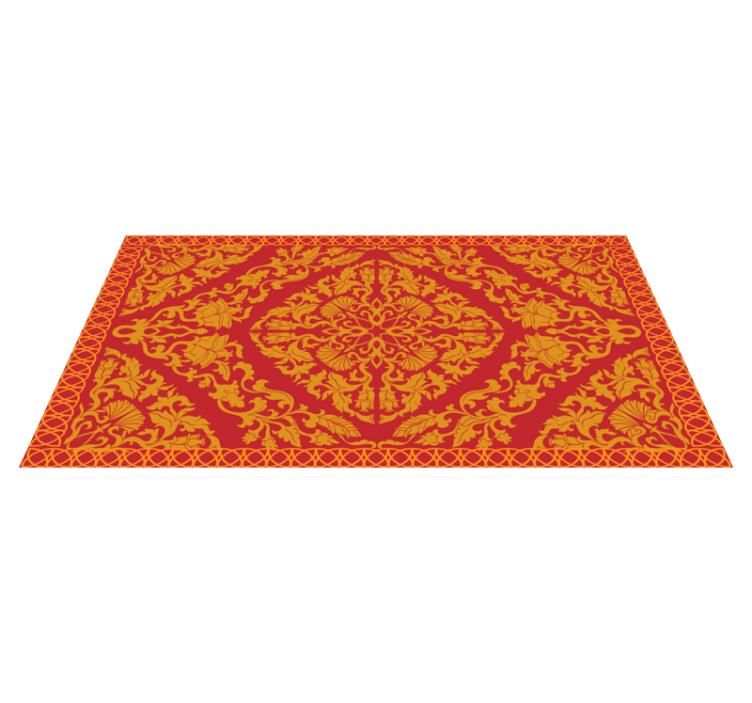 Intricate Floral Element mandala vinyl rug - TenStickers