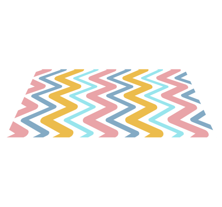 Lively Zigzag Concept geometric vinyl rug - TenStickers