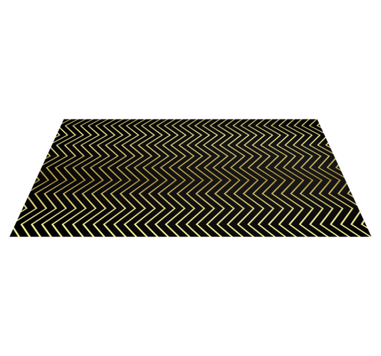 Chevron golden motif geometric vinyl rug - TenStickers