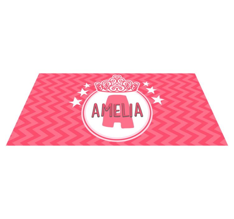 Princess name emblem kids vinyl rug - TenStickers