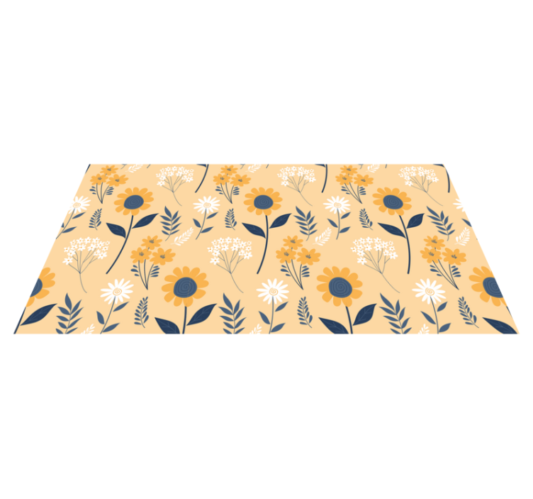 Joyful Botanical Arrangement floral vinyl rug - TenStickers