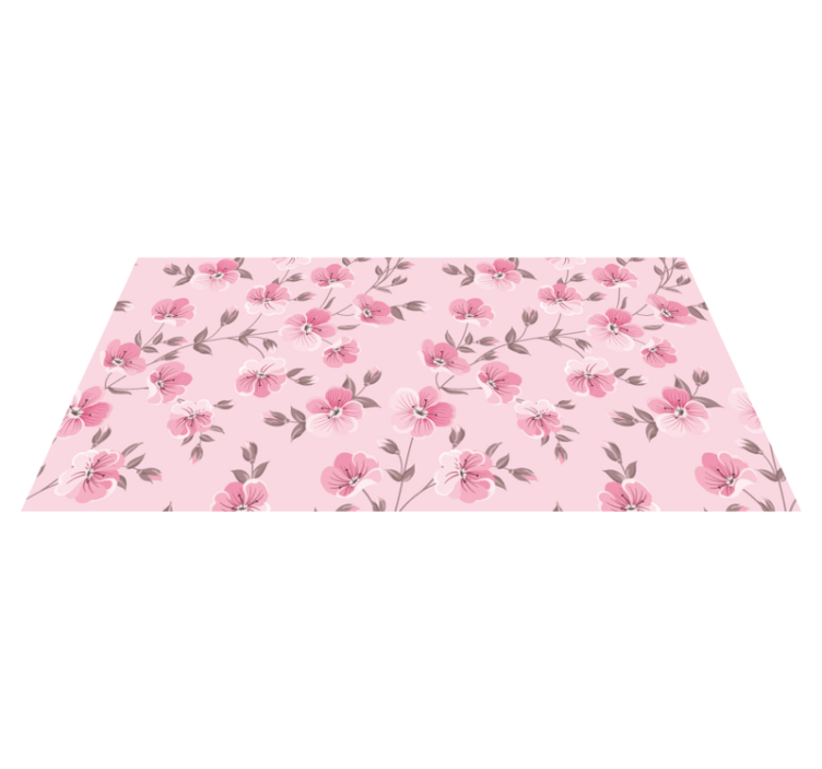 Blossom Pink Unity floral vinyl rug - TenStickers