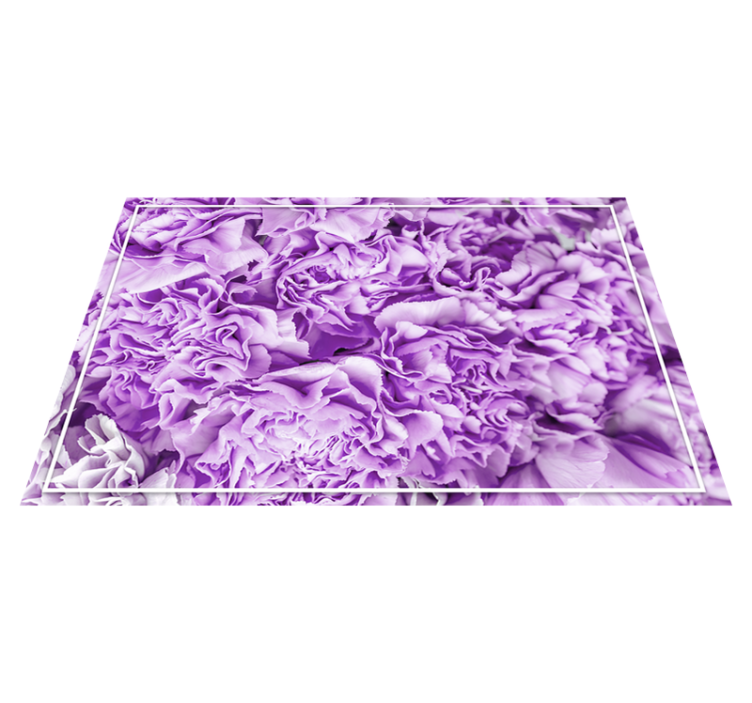 Vibrant Purple Blooms floral vinyl rug - TenStickers