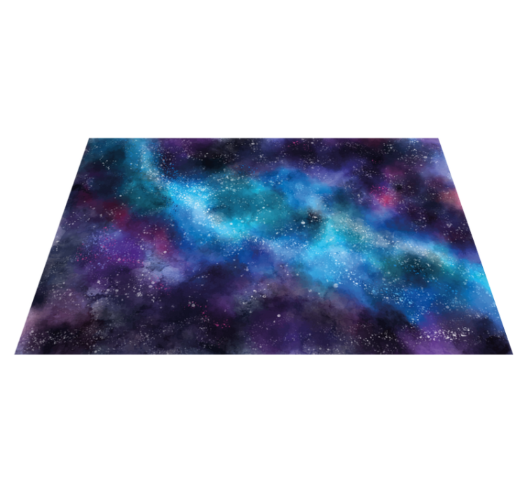 Purple and blue space living room rug - TenStickers