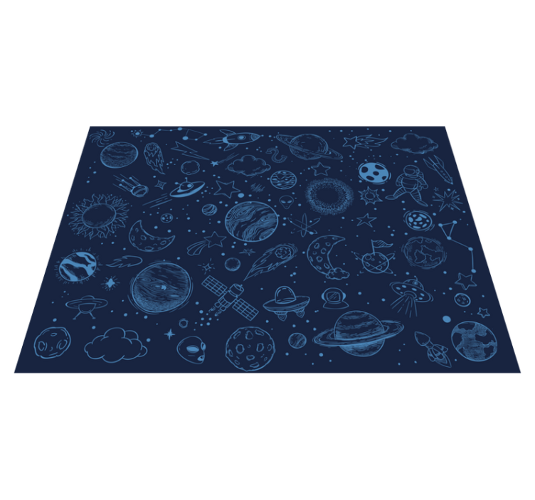 Blue cosmic adventure star vinyl rug - TenStickers