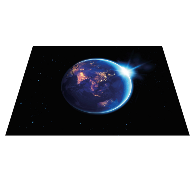 Earth Planet View world map vinyl rug - TenStickers
