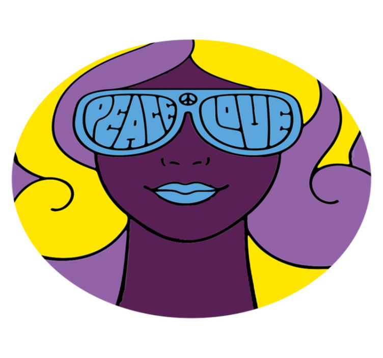 Peace love icon teenage bedroom vinyl rug - TenStickers