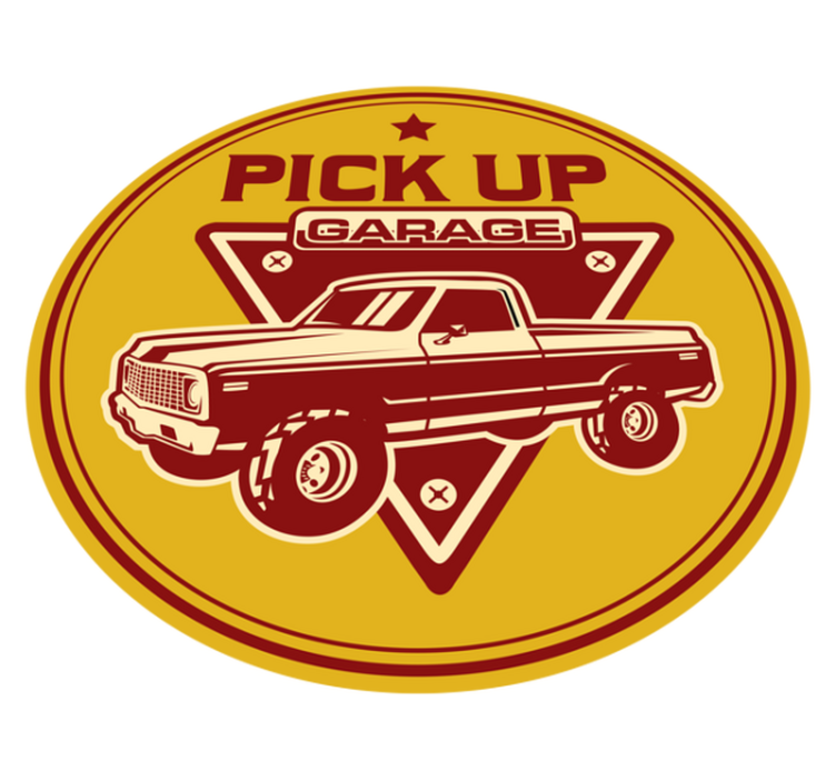 Classic pickup garage vintage vinyl rug - TenStickers