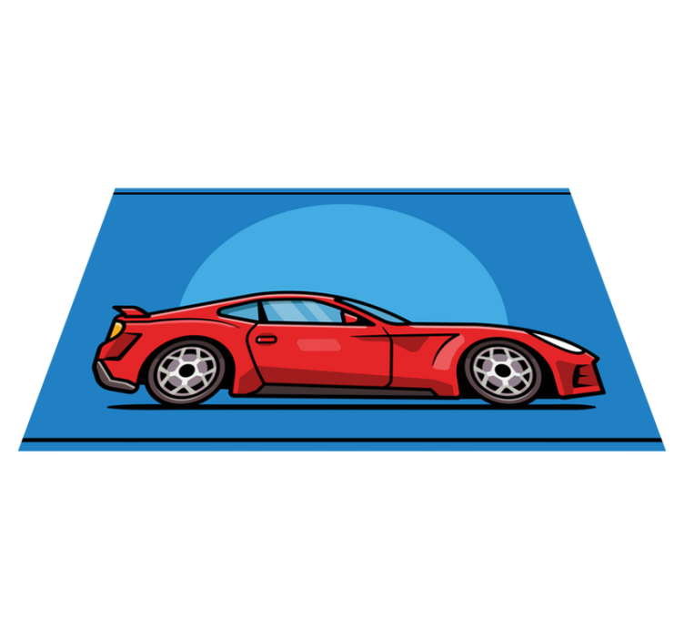 Red Sports Car teenage bedroom vinyl rug - TenStickers