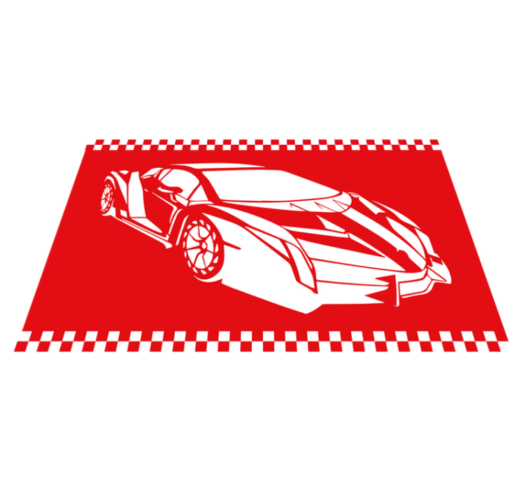 Race car theme teenage bedroom vinyl rug - TenStickers