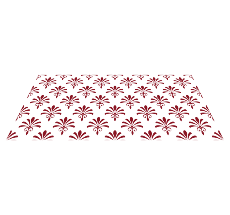 Floral Pattern Red modern vinyl rug - TenStickers