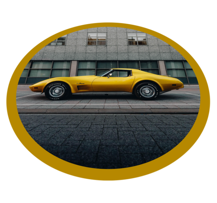 Classic yellow car teenage bedroom vinyl rug - TenStickers