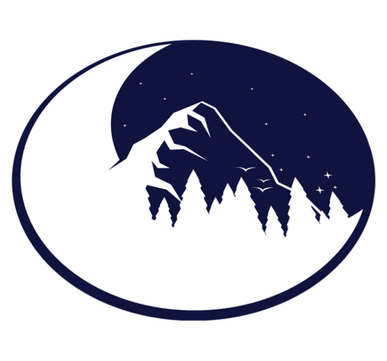 Mountain Moon View nature vinyl rug - TenStickers