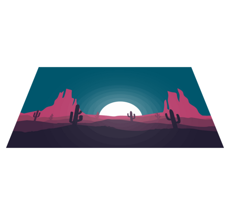 Desert sunset scene nature vinyl rug - TenStickers