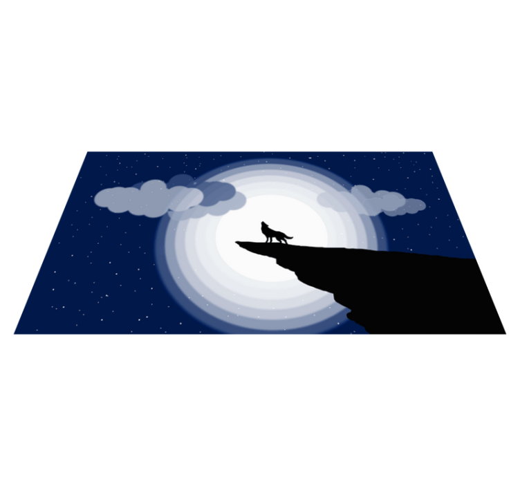 Crescent Moon Howl teenage bedroom vinyl rug - TenStickers