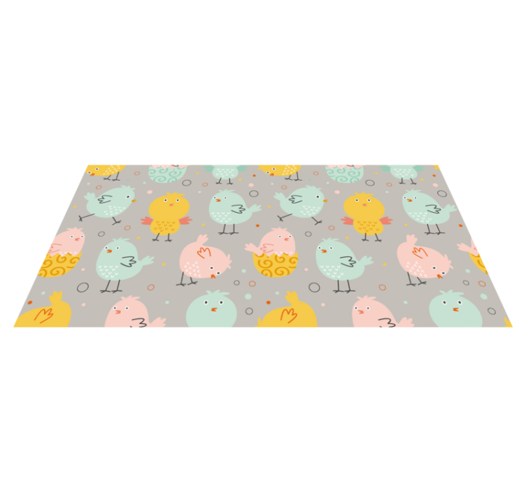 Colorful Bird Characters kids vinyl rug - TenStickers