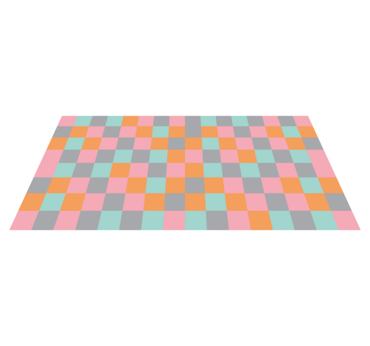 Colorful checkerboard geometric vinyl rug - TenStickers